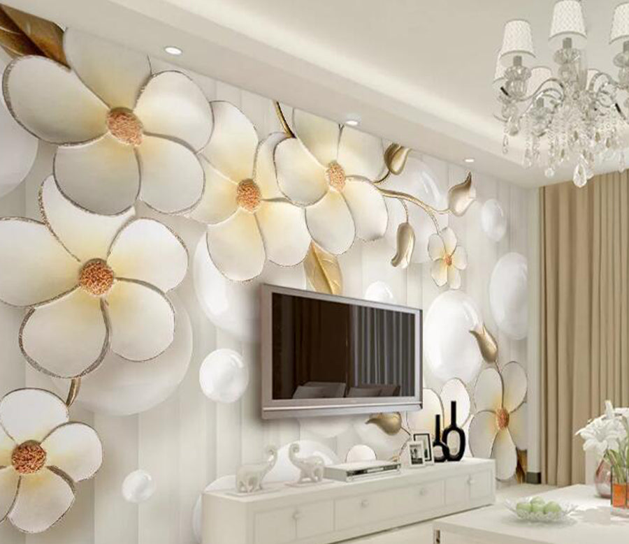 3D Flower Beads WG612 Wall Murals