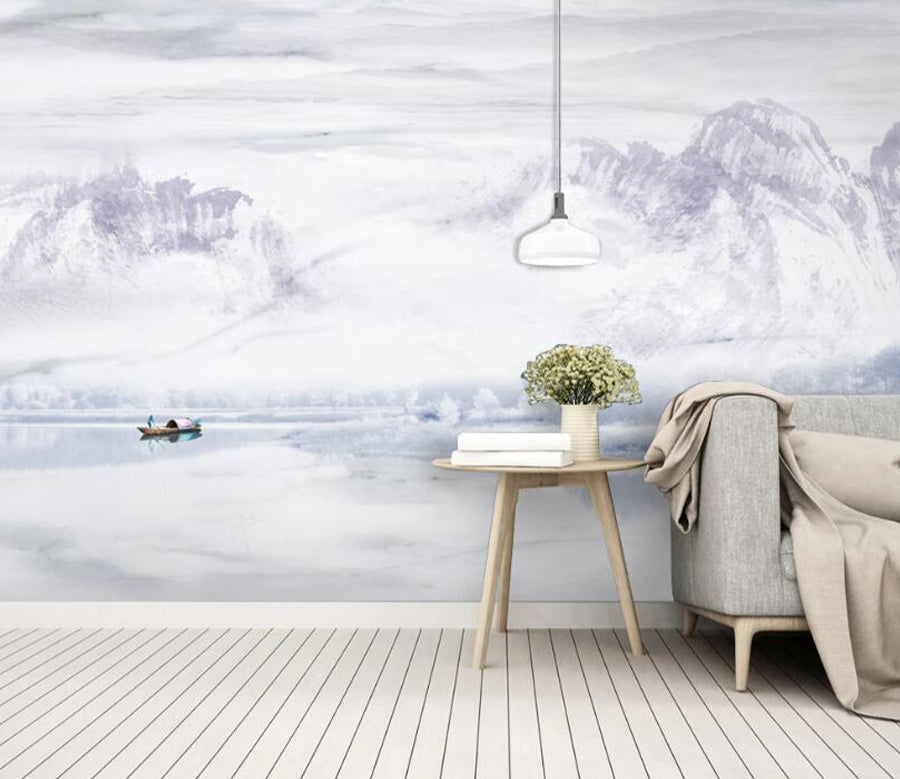 3D Mountain Lake WC2463 Wall Murals