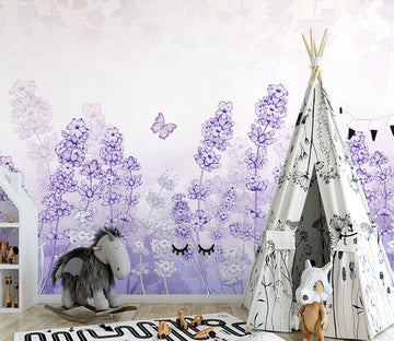 3D Purple Flower WC2656 Wall Murals