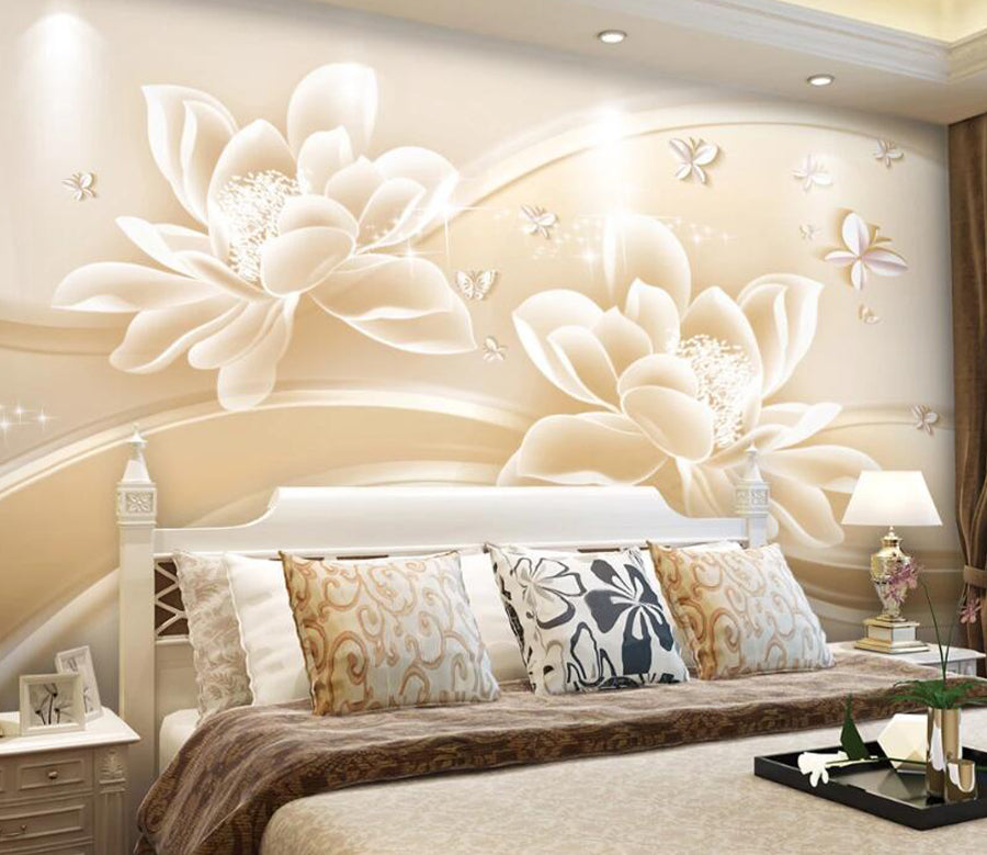 3D Transparent Lotus WC2196 Wall Murals