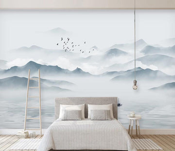 3D Hillside Lake WC2331 Wall Murals