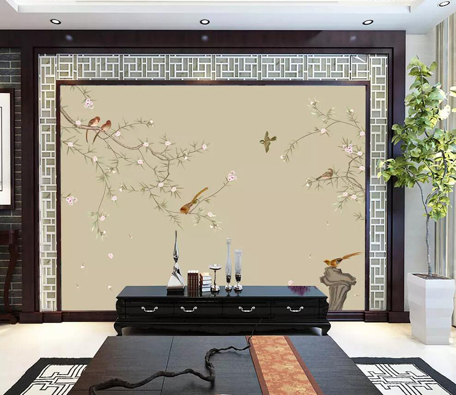 3D Stone Bird WG1243 Wall Murals