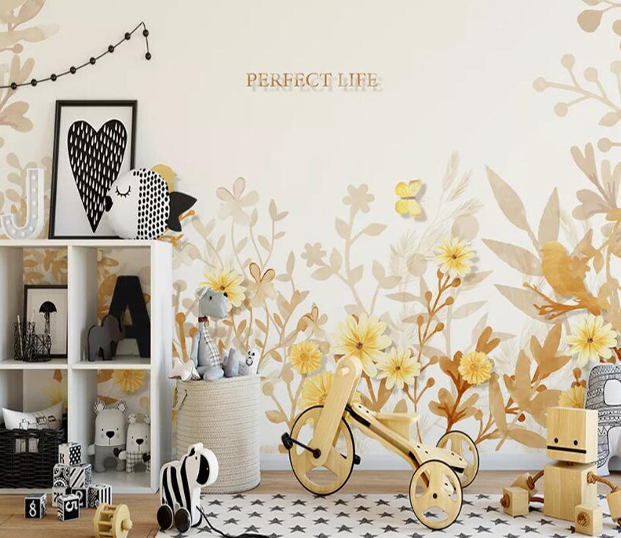 3D Yellow Daisy WC1977 Wall Murals