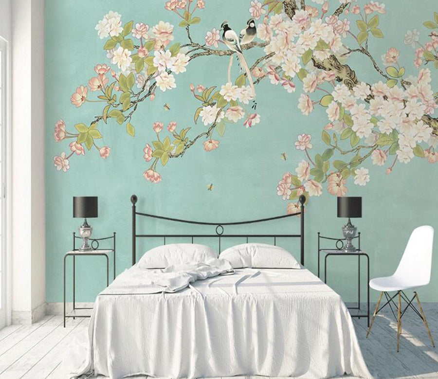 3D Flower Magpie WC1794 Wall Murals