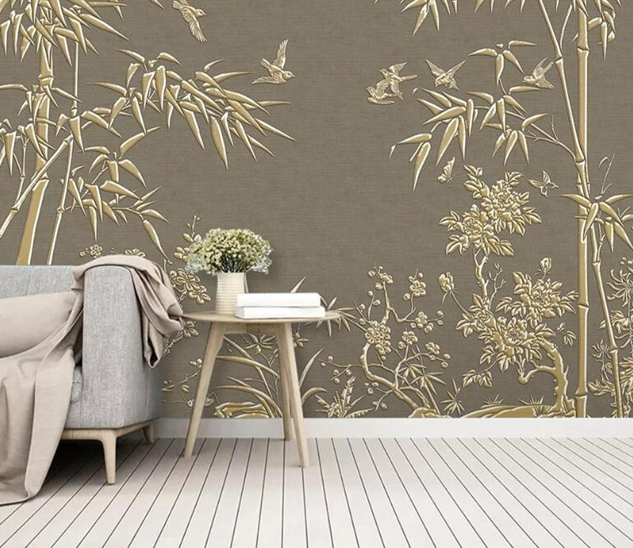 3D Embossed Bamboo WC2509 Wall Murals