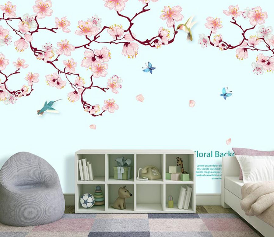 3D Bird Butterfly WC1505 Wall Murals