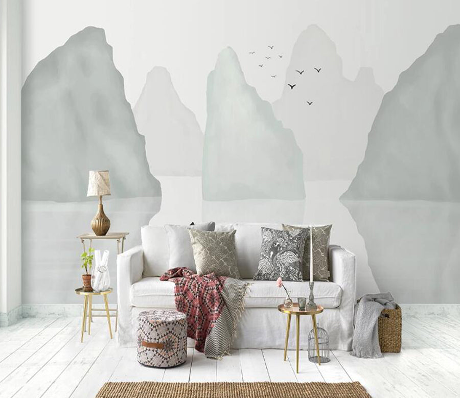 3D Stone Lake WC2113 Wall Murals