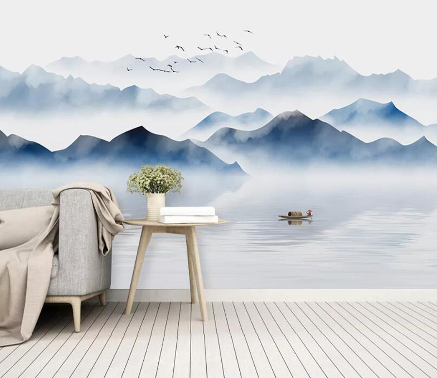 3D Bird Lake WC2313 Wall Murals