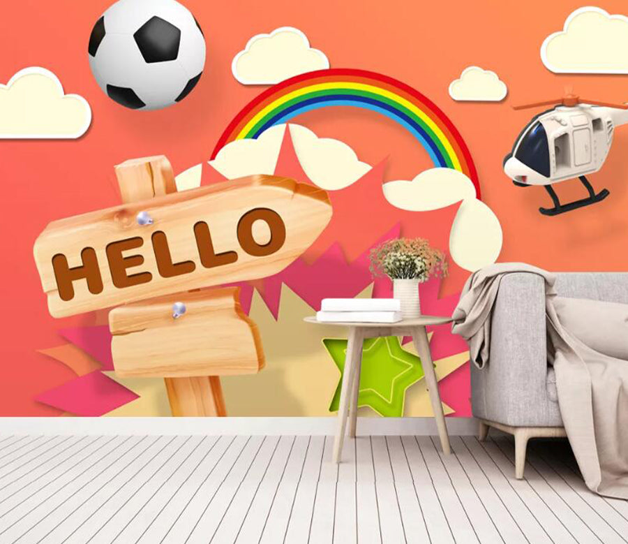 3D Football Rainbow WC2305 Wall Murals