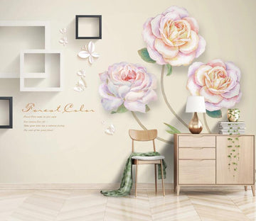 3D Butterfly Lotus WC2424 Wall Murals