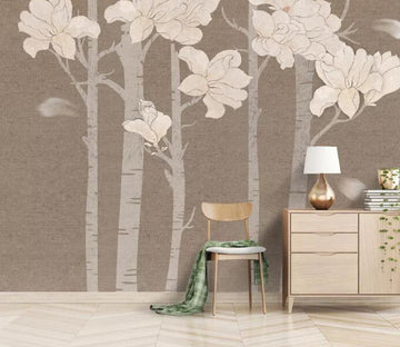 3D Tree Pink Flower WC2099 Wall Murals