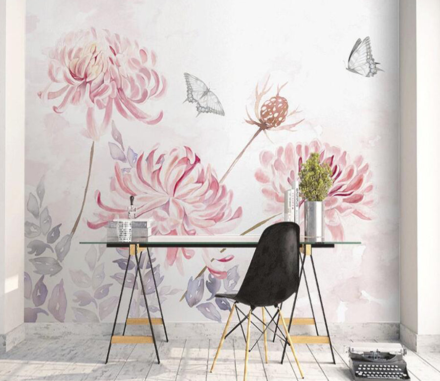 3D Butterfly Pink WC1725 Wall Murals