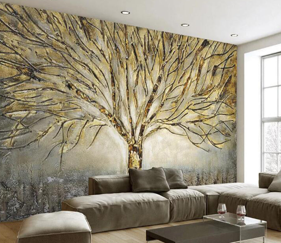 3D Embossed Tree WG703 Wall Murals