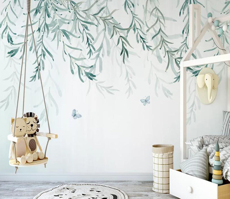 3D Willow Leaves WC2270 Wall Murals