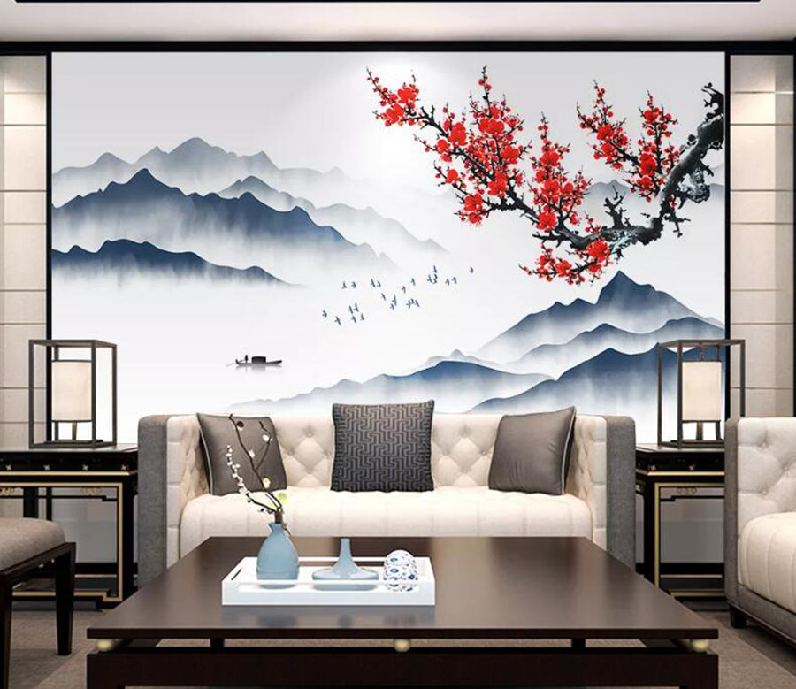 3D Mountain Plum WC1755 Wall Murals