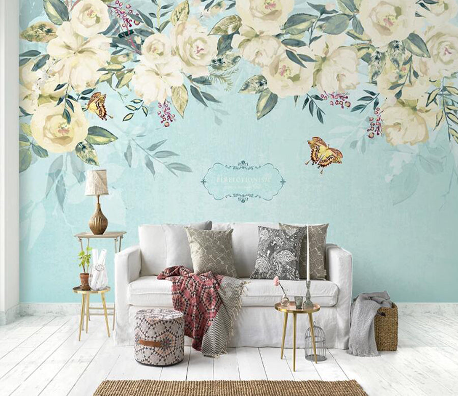 3D White Rose WC2200 Wall Murals