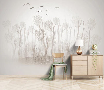 3D Goose Forest WC2383 Wall Murals