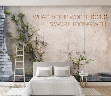 3D Brick Wall Plant WC2320 Wall Murals