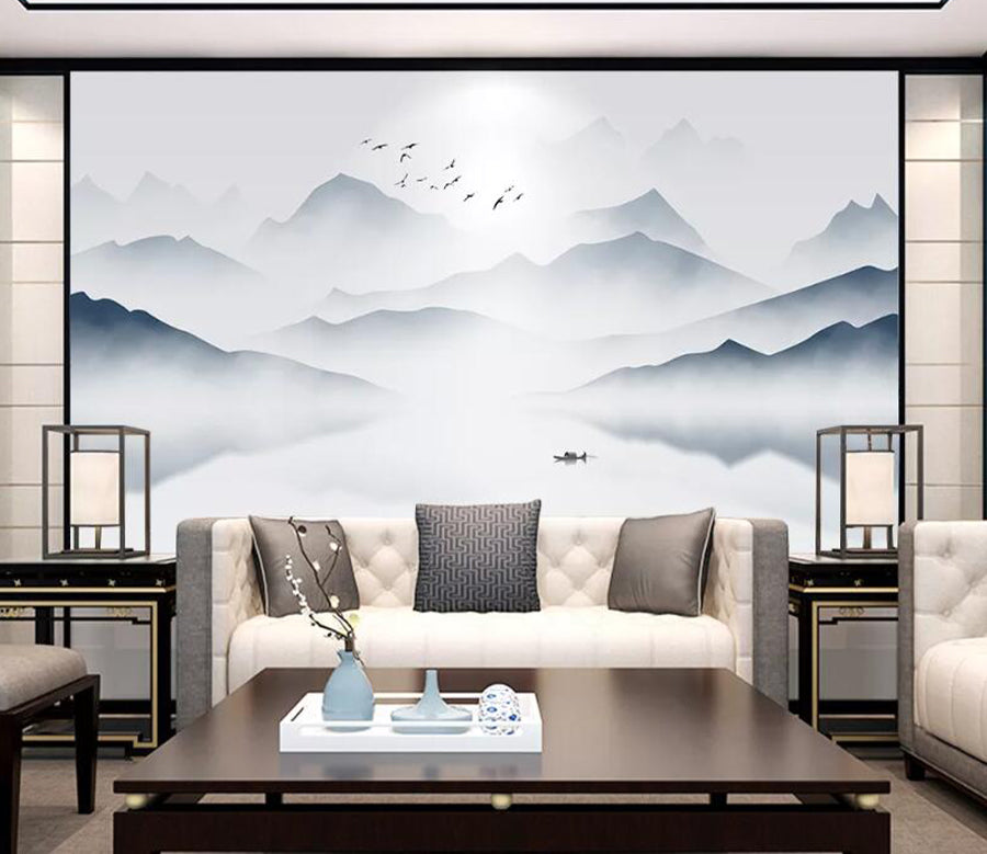 3D Natural Lake WC1970 Wall Murals