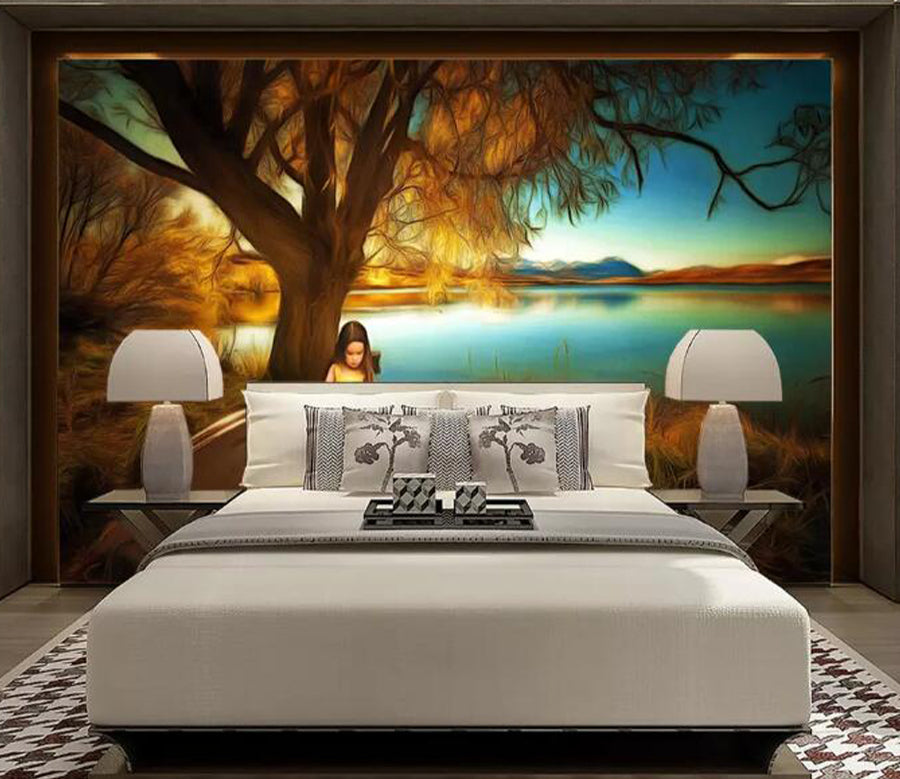 3D Lakeside Tree WG1112 Wall Murals