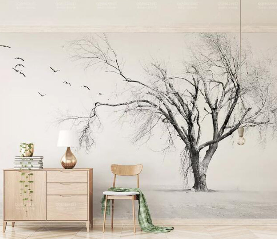 3D Dead Tree Bird WG585 Wall Murals