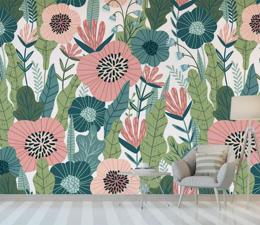 3D Flower Leaf WG1139 Wall Murals