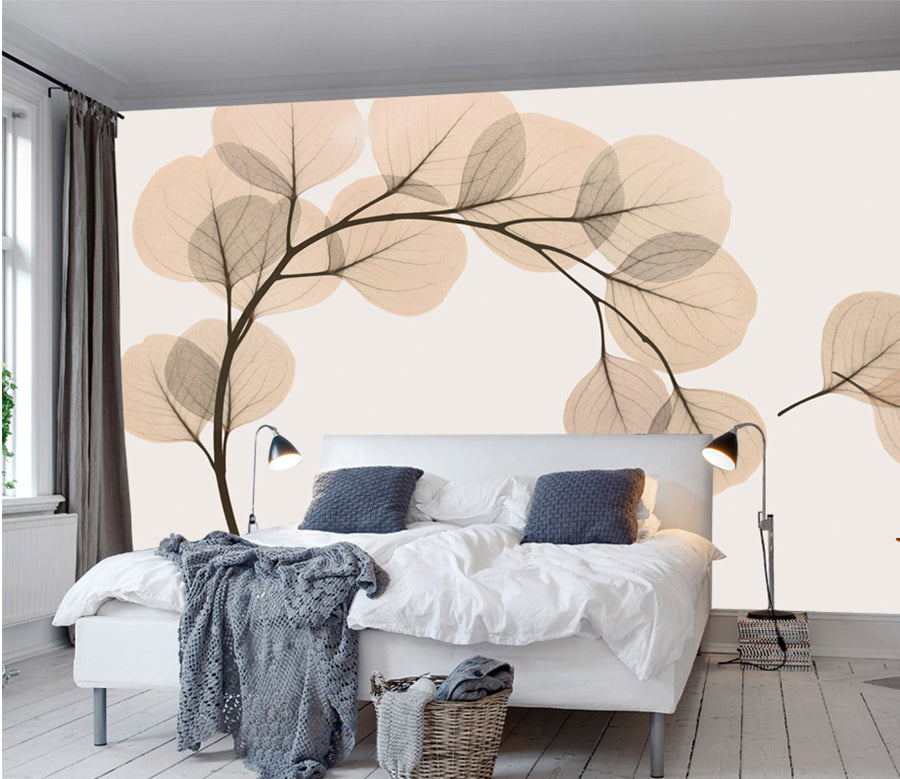 3D Transparent Leaf WG312 Wall Murals