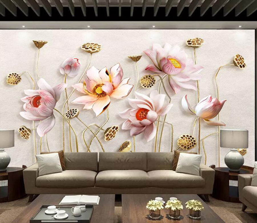 3D Lotus Seed WC2322 Wall Murals