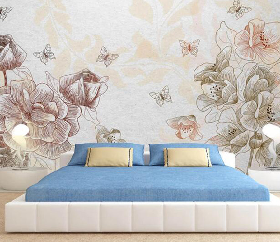 3D Doodle Butterfly WC1370 Wall Murals