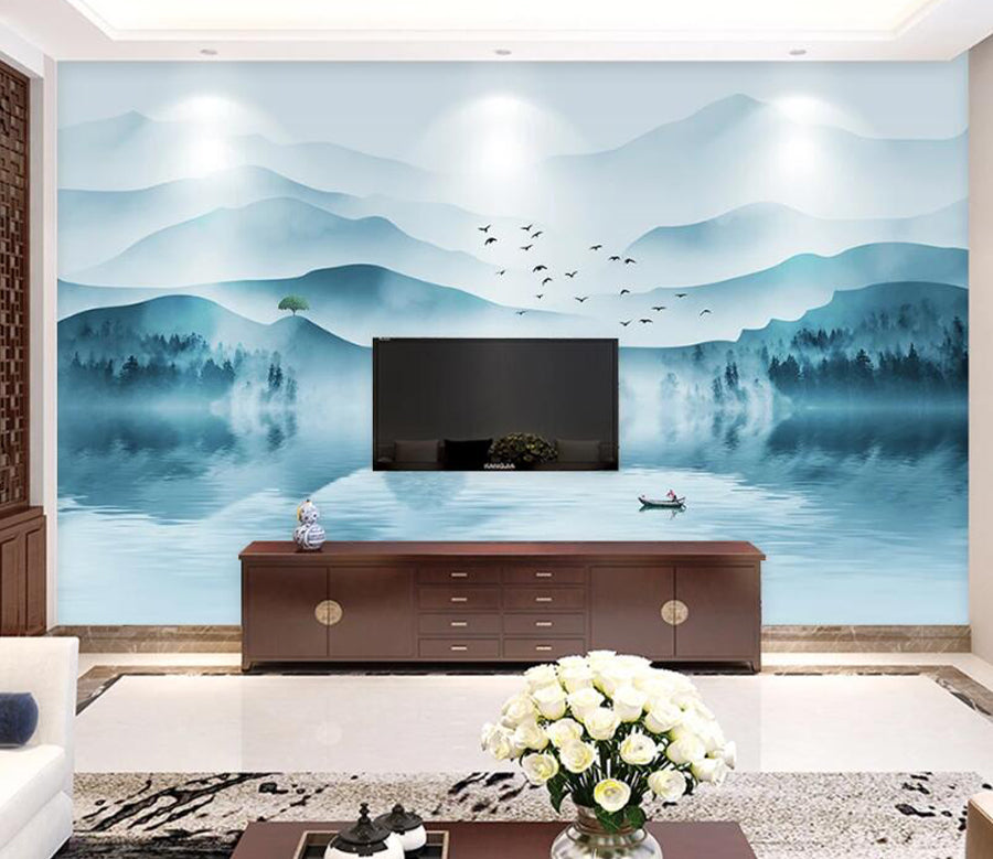 3D Lake Reflection WC1995 Wall Murals