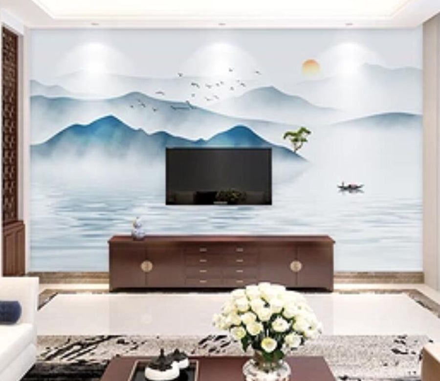 3D Lake Water Bird WG944 Wall Murals