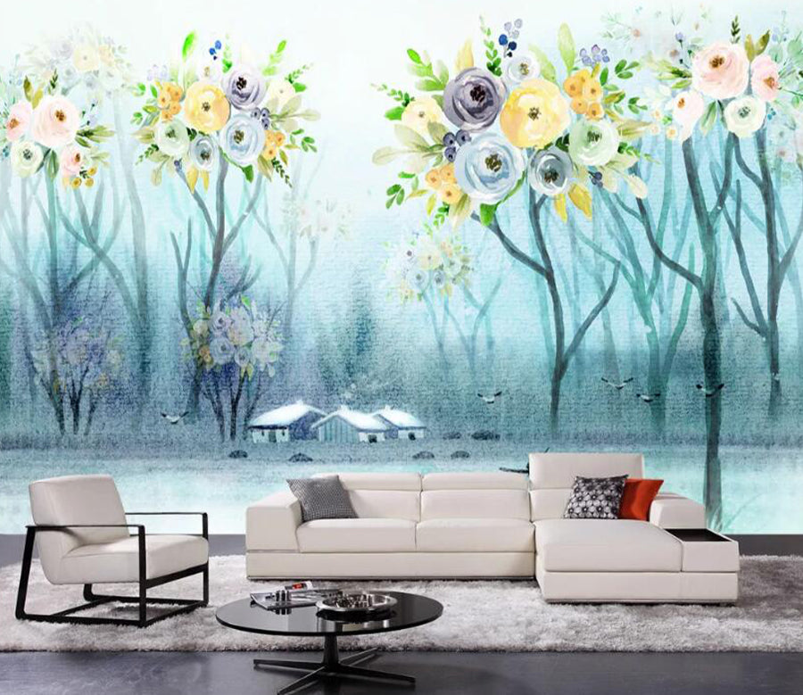 3D Colored Bouquet WC1757 Wall Murals