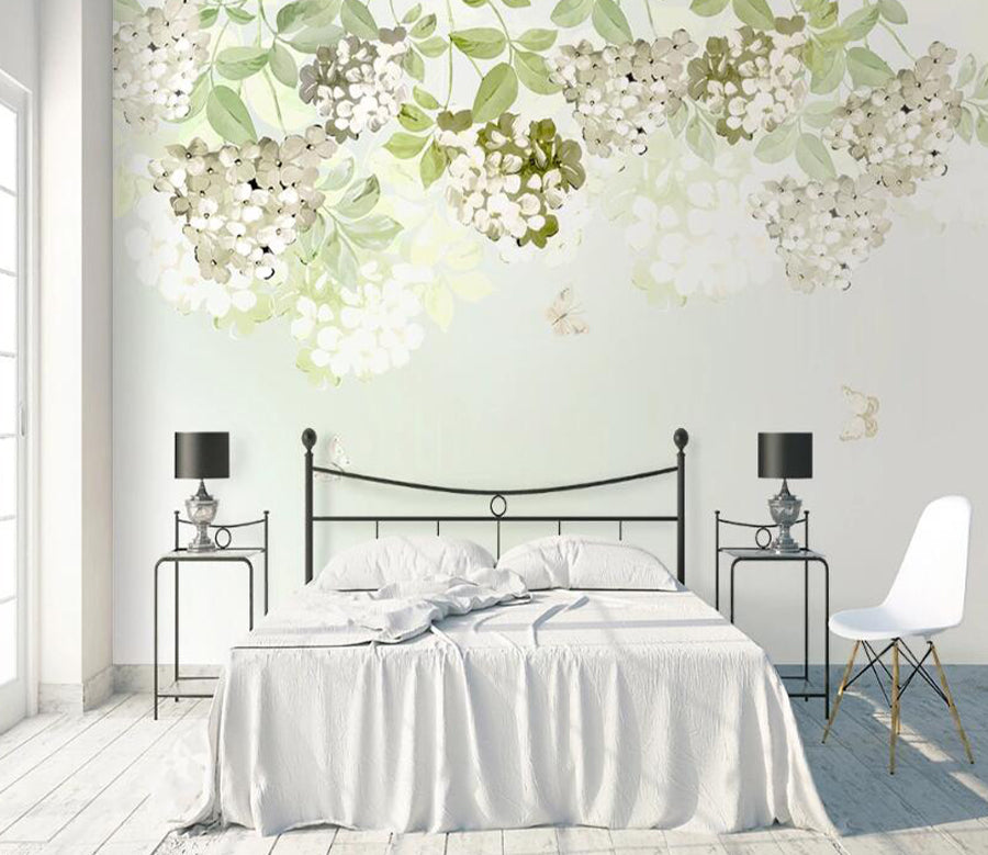 3D White Flower WC2136 Wall Murals