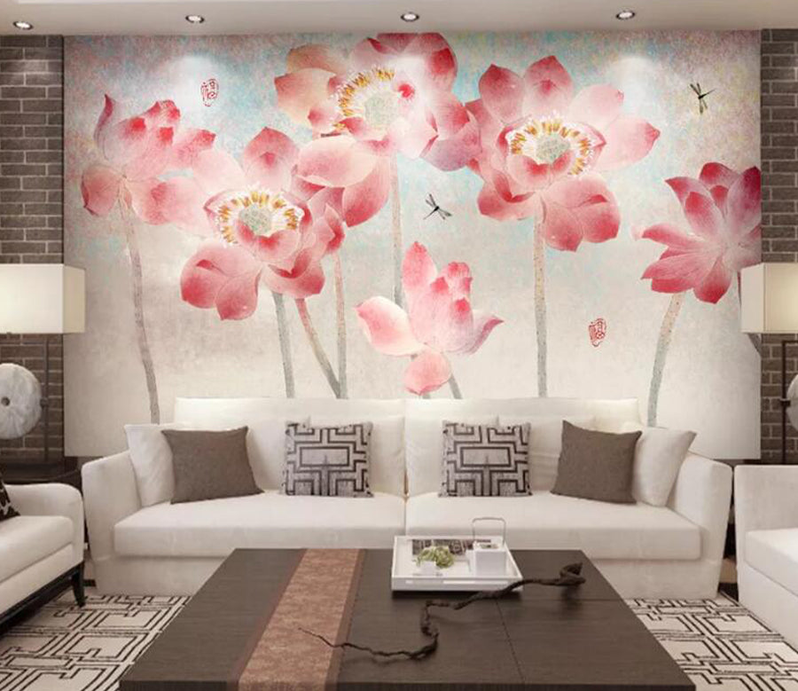 3D Lotus Flower WC1638 Wall Murals