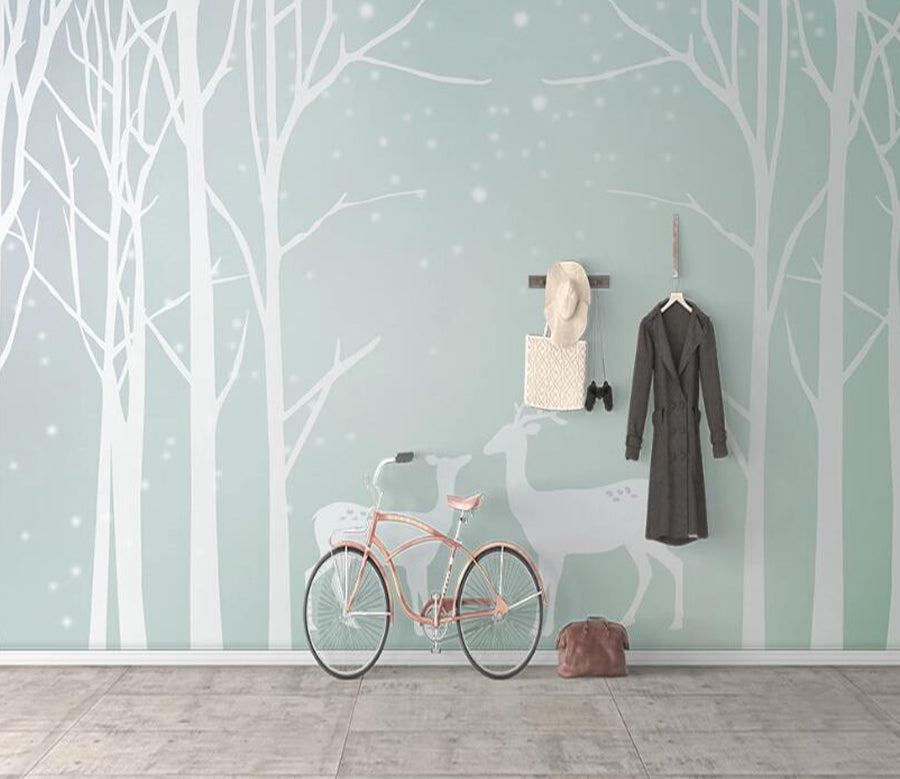 3D White Deer WC2261 Wall Murals