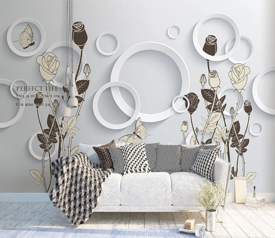 3D Painting Rose WC1945 Wall Murals