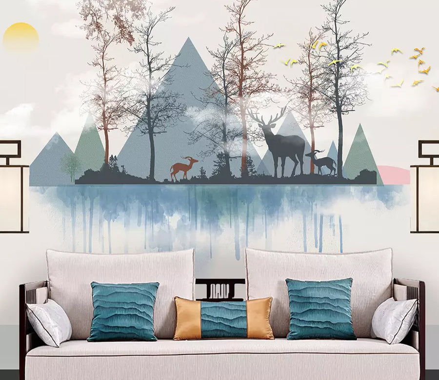 3D Triangle Bird WG1216 Wall Murals