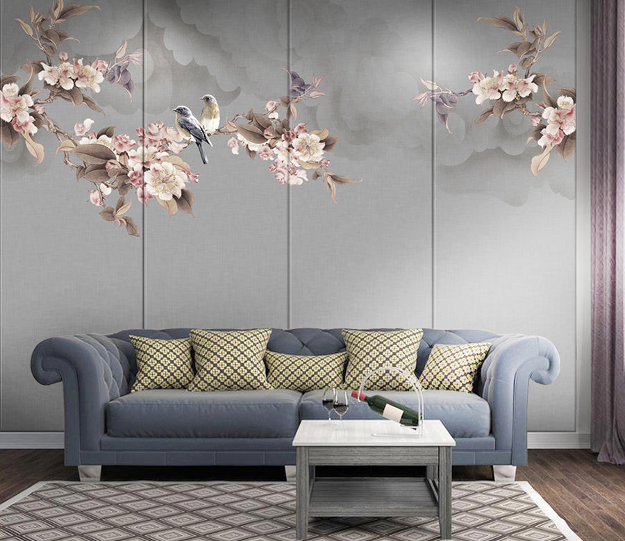 3D Flower Bird WG296 Wall Murals