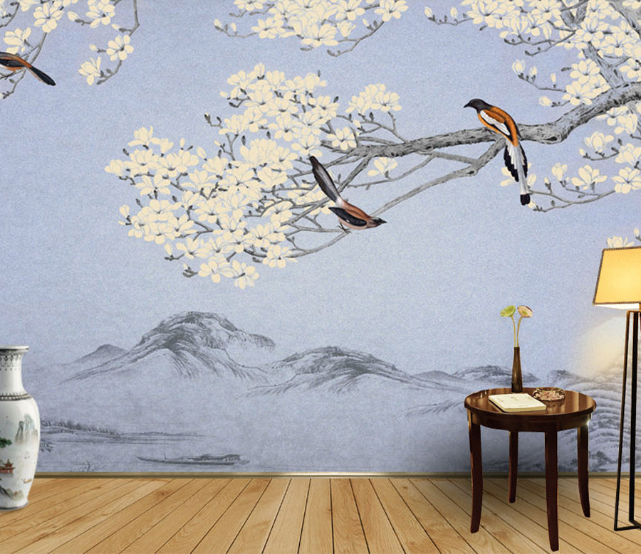 3D Flower Bird Song WG342 Wall Murals