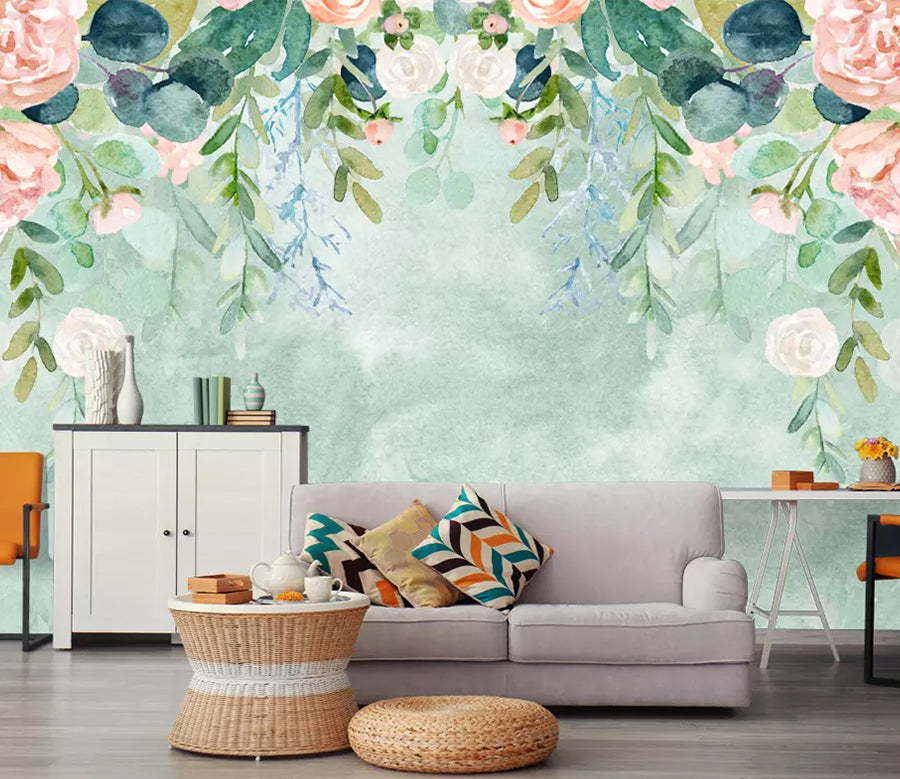 3D Leaves Flowers WG1206 Wall Murals