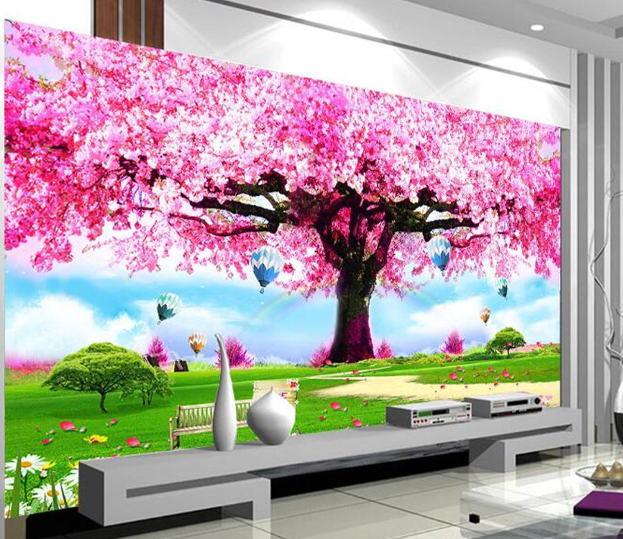 3D Lush Pink Tree WC1354 Wall Murals