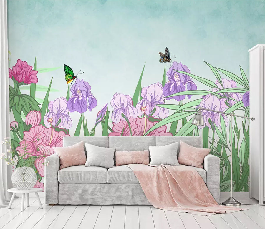 3D Purple Flower WG1261 Wall Murals