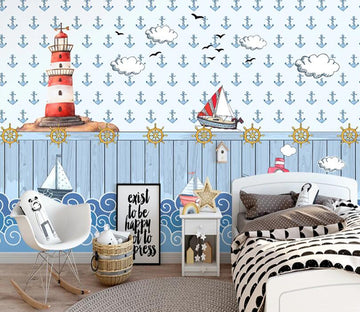 3D Lighthouse Sea WC2150 Wall Murals