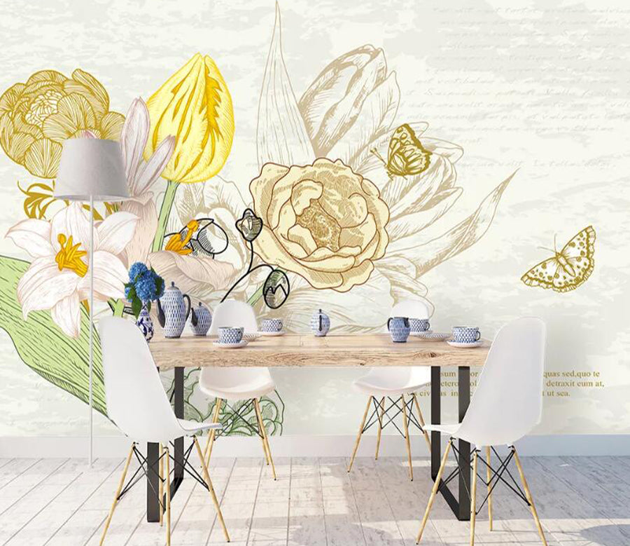 3D Lily Flower WC2062 Wall Murals