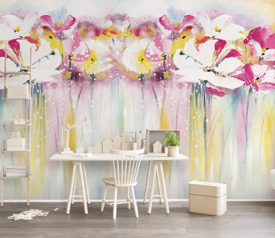 3D White Flower WG670 Wall Murals