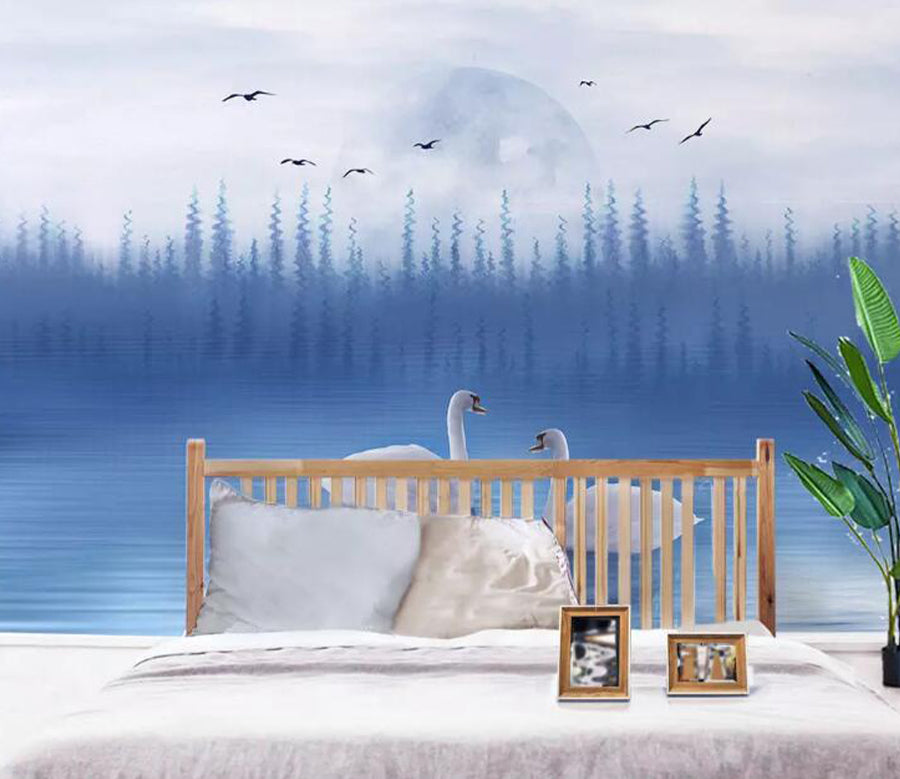 3D Swan Lake WG773 Wall Murals