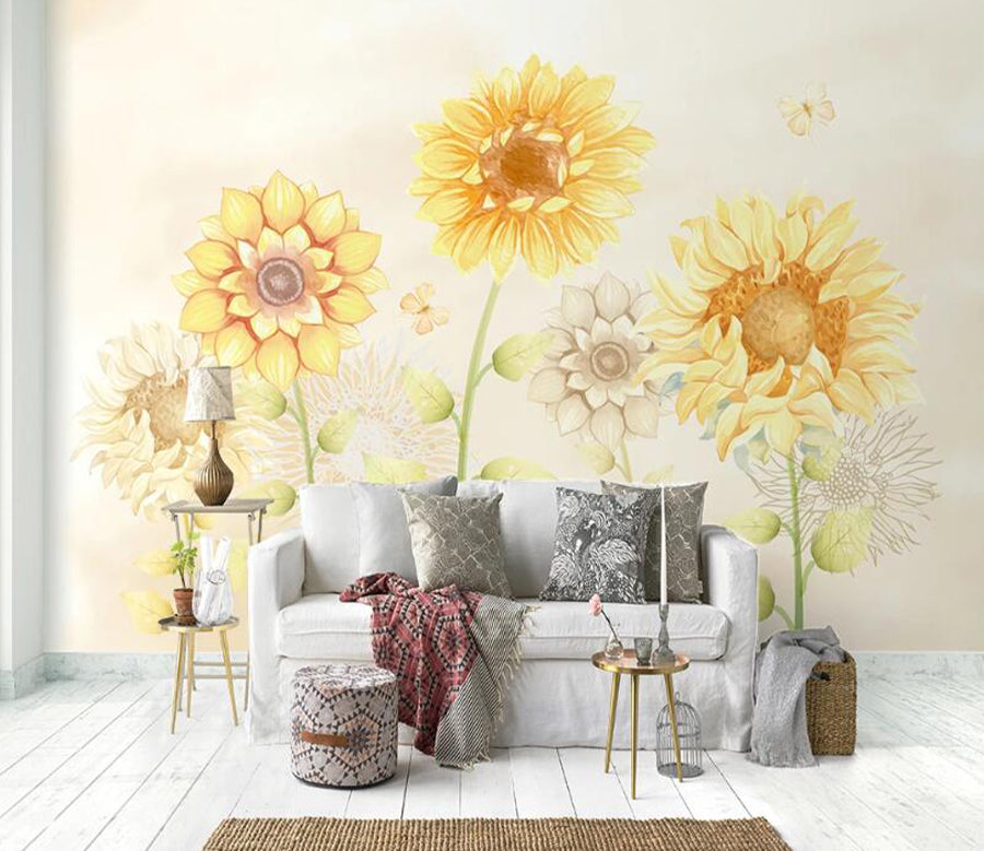 3D Sun Flower WC2109 Wall Murals