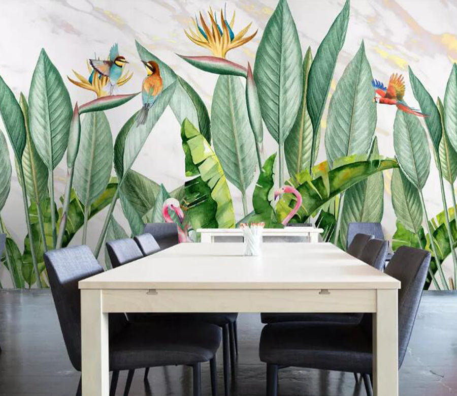 3D Leaf Parrot WG1090 Wall Murals