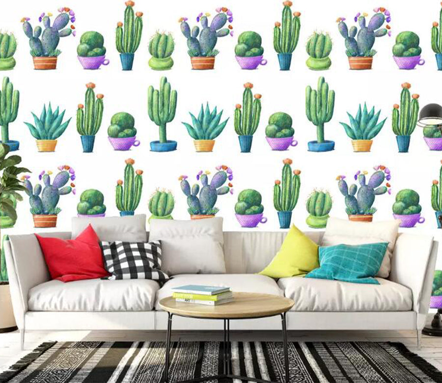 3D Cute Cactus WG1081 Wall Murals