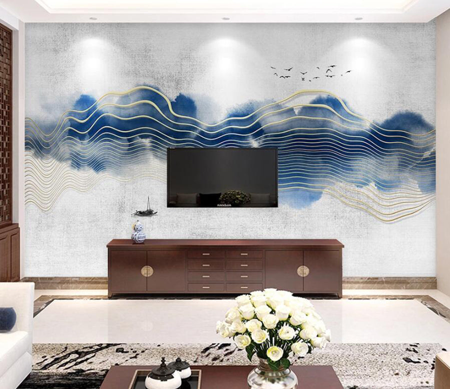 3D Blue Cloud Bird WC1567 Wall Murals